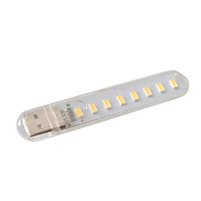 

8 LED USB Powered Operated Mini Reading Lamp Book Light Portable Warm White for Office Students Library