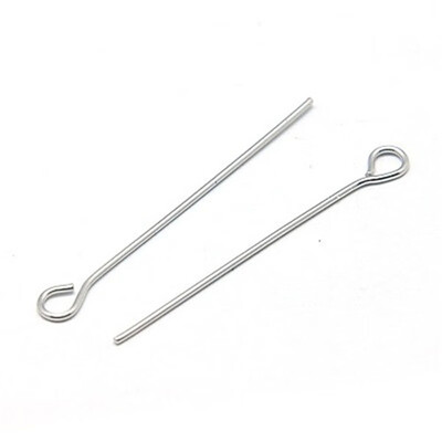 

PH PANDAHALL 100pcs 40mm Stainless Steel Eyepins Jewelry Findings