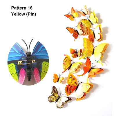 

24pcs Multicolor Double Layer Wings 3D Butterfly Wall Sticker PVC Butterflies Party Bedroom Fridge Decor
