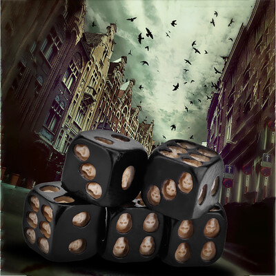 

Tailored Skull Dice 8x8mm 5-Piece Set Black Color with skull for Party Game