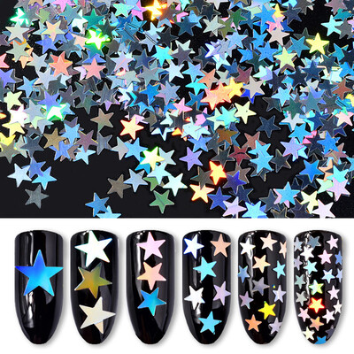

Toponeto Star Shaped Dazzling Nail Sticker Colorful Nail Art Decoration
