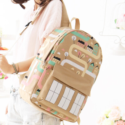 

Rain every canvas shoulder bag female Japan&South Korea tide junior high school students bag female bag academic travel backpa