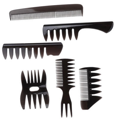 

Greensen 6pcsset Retro Style Men Oil Hair Hairdressing Comb Portable Wide Large Tooth Hairstyle Comb