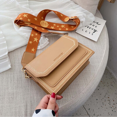 

Baihuan Women 2019 New Broadband simple Ocean Air small Square bag Summer Korean version Leisure slanted small Square bag