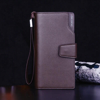

Tailored Men Fashion Solid Color Hasp Multi Card Position Wallet Card Bag Black