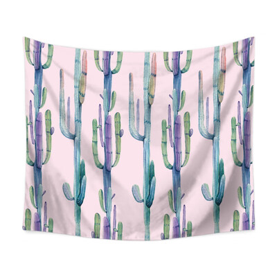 

Colorful Cactus And Moon Psychedelic tapiz Printed Polyester Fabric Wall Decor Hanging Tapestry Wall Gifts for Parents 59" x 51"