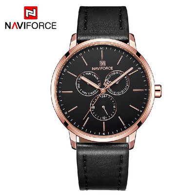 

NAVIFORCE NF3001 Men Watch Brand Sport Quartz Watches Hour Date Day Pointer Luminous Military Army Business Leather Wrist Watch