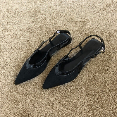 

Baotou Sandals Fairy Wind Summer Buckle Point Late Evening Shoes Flat-soled Sandals