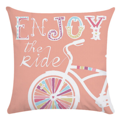 

Bicycle Flowers Pillow Cushion Cover Cotton Linen Spring Throw Pillowcase Covers Home Decor 4545Cm\1818In