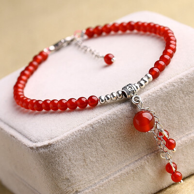 

Anklet Womens Accessories Garnet Red Agate Transfer Crystal Bracelet