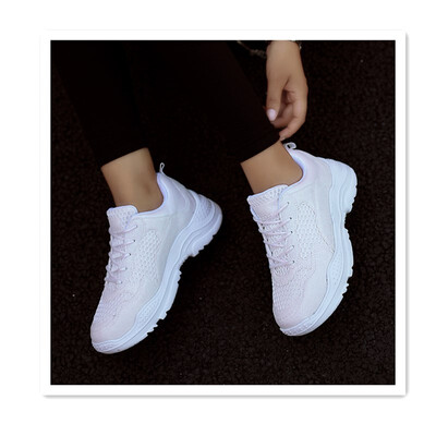 

New ladies breathable sneakers running shoes running shoes leather breathable Korean version of the wild tide shoes