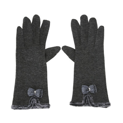 

Women Female Touch Screen Mittens Sheep Wool Winter Bowknot Glove