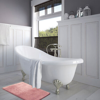 

Siaonvr Luxurious Absorbent Soft Memory Foam Bath Mat Bathroom Shower Rug Non Slip BG