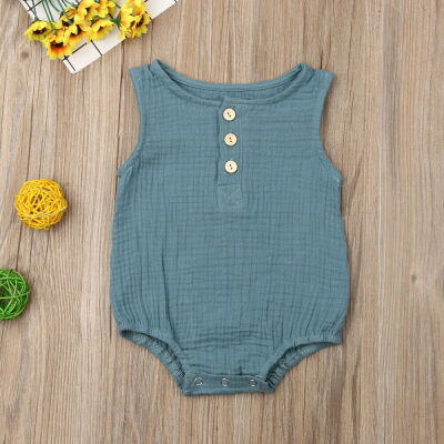 

AU Newborn Kids Baby Boy Girl Sleeveless Romper Solid Jumpsuit Bodysuit Clothes