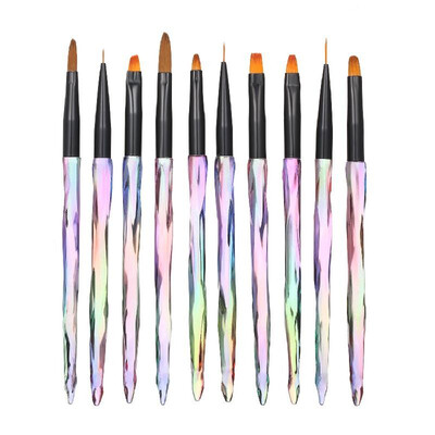 

10pcsset Nail Art Brush Kit Nail Art Tips UV Gel Nail Builder Brush Painting Drawing Pen Brush for Nail Art Design Manicure Tools