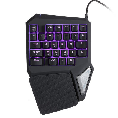 

Delux T9 Pro Professional OneSingle Hand USB Wired Esport Gaming Keyboard 29 Key LED Backlit for LOL