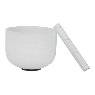 

8 Inch Crystal Singing Bowl B Note with Mallet & Rubber O-Ring for Music Making Musical Healing Meditation Yoga Home Office Decora