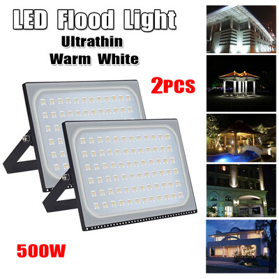 

2 Pack 500W 110V LED Flood Light Outdoor Yard Garden Floodlight Warm White