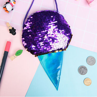 

2019 New Style Kids Girl Sequins Ice Cream Crossbody Bags School Handbags Bag Wallet Zipper Patchwork Purse Gift