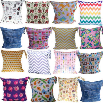 

Waterproof Zipper Wet Dry Bag Baby Cloth Diaper Nappy Bag Washable Reusable NEW