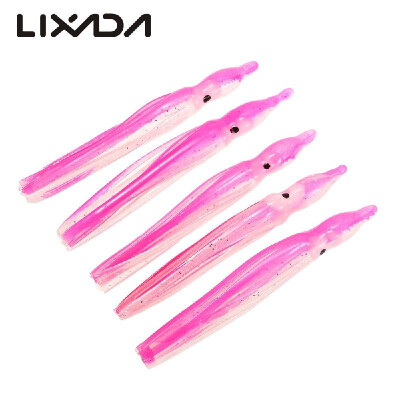 

LIXADA 5PCS Soft Plastic Octopus Lures Squid Skirt Lures Trolling Bait for Freshwater or Saltwater Fishing