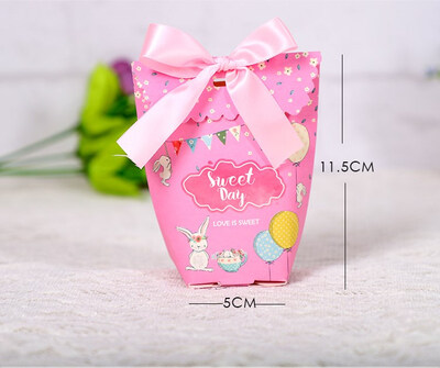 

FUNNYBUNNY Ribbon Bow Candy Boxes Wedding Favor Box Sweet Gift Bags Packing Box