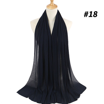 

Monochrome pleated pearl chiffon national womens headscarf new 22 color Muslim solid color hijab manufacturers