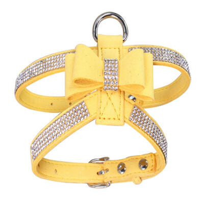 

Pet Dog Bowknot Collar Puppy Bling Rhinestone Harness Necklace Collar For Pet Dog