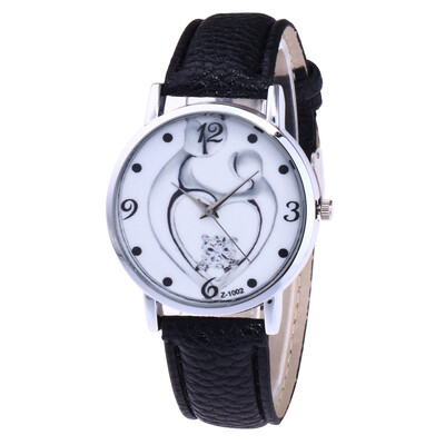 

Top Brand New Watch Women Girl Heart Leather Wristwatches Casual Sport Fashion Female Crystal Luxury Quartz Watches &Ff