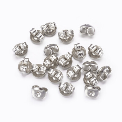 

Iron Ear Nuts Earrings Backs Platinum Color about 5mm long 5mm wide 3mm thick hole 1mm
