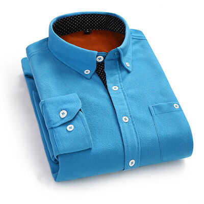 

Mens Winter Warm Corduroy Shirts Slim Button Plus Velvet Jacket Casual Outwear