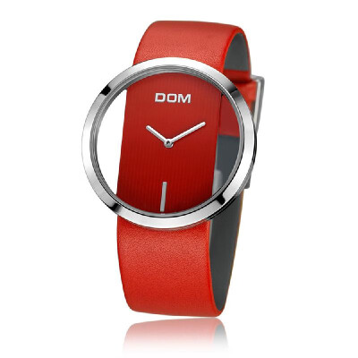 

DOM LP-205L Women Wristwatch 30m Waterproof Hollow Dial Design Strengthened Mineral Mirror Pointer Style Female Watch