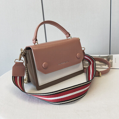 

Qiao Bani 2019 new Korean chic fashion contrast color flip handbag shoulder diagonal female bag direct sales