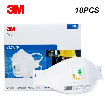 

10Pcs 3M 9324CN Particulate Respirator KN95 with Exhalation Valve Protection Mask Cycling Industry Use