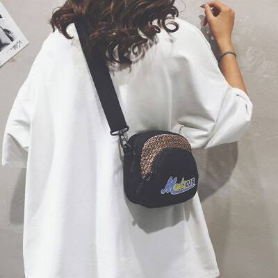 

Ins super fire small bag female 2019 new Korean fashion letter shoulder mini bag summer canvas messenger bag