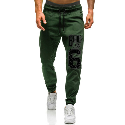 

Gobestart Mens Casual Sport Pants Slim Fit Printed Trousers Running Joggers Sweatpants