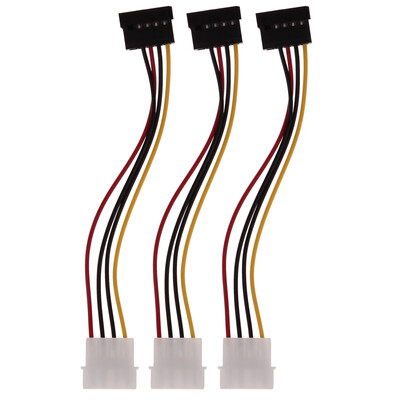 

3pcs 6 Inch 4 Pin IDE Male to 15 Pin Female SATA Converter Adapter Cables
