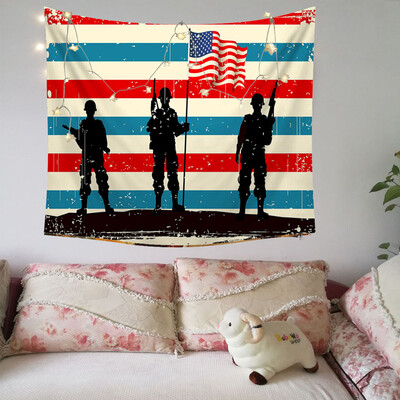 

Gobestart Independence Day Print Family Tapestry Light String Combination Wall Decor15x2m