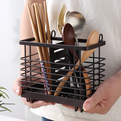 

Gobestart Household Punch-Free Wrought Iron Towel Rack Kitchen Debris Rack