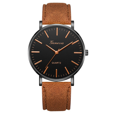 

Gobestart Fashion Simple Casual Mens Watch Business Leather With Strap Mens Watch