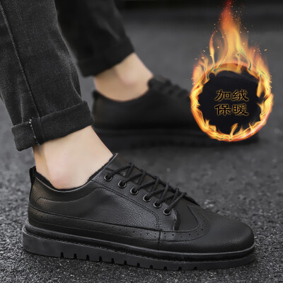 

Summer new mens shoes Korean version of the trend of casual shoes mens warm plus velvet shoes England versatile shoes tide shoes