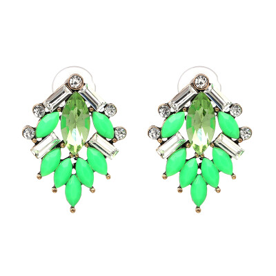 

JURAN 2019 New Arrival Fashion Statement Gem Crystal Tree Shape Stud Earrings For Women Hot Jewelry 9 Colors Wholesale J50064