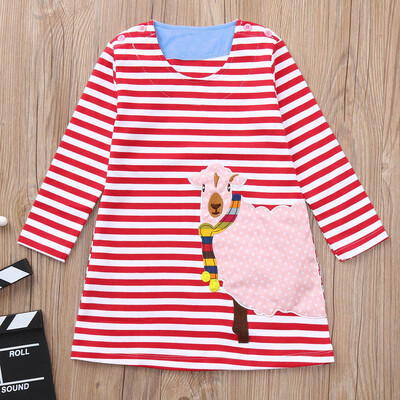 

Children Kids Girls Long Sleeved Cartoon Animal Print Dress Clothing