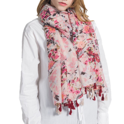 

Women Soft Large Neck Scarf Floral Evening Party