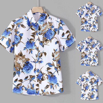 

Tailored Fashion Mens Color Lump Chest Pocket Short Sleeve Round Hem Loose Shirts Blouse