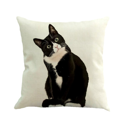 

〖Follure〗Cat Square Pillowcase Home Decoration Car Sofa Bedroom Cushion Cover