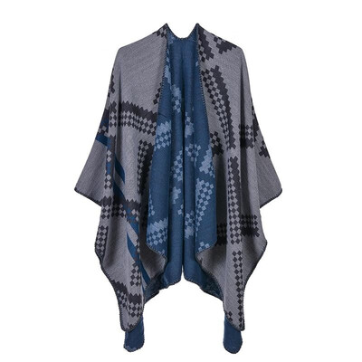 

Fashion Women Winter Diamond Poncho Thick Warm Scarf Shawl Pashmina Casual Cardigan Outerwear