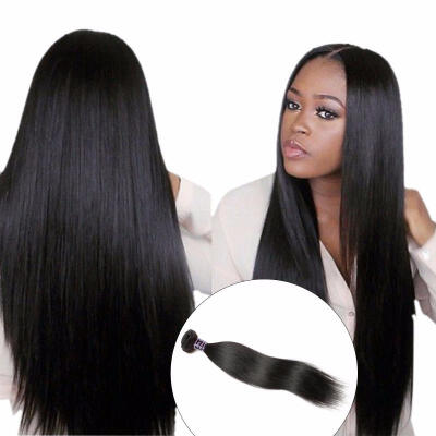 

Indian Straight Hair Weave Bundle 100 Human Hair Extension 1PC Non Remy Hair Double Weft Natural Black Hair Bundle