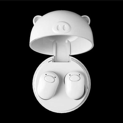 

Bluetooth 50 Wireless Earphones Cute Piggy Water Resistant Headphones With Mic Charging Case For Apple Android
