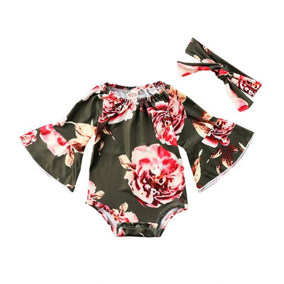 

Newborn Toddler Baby Girl Clothes Floral Flower Bodysuit Romper Jumpsuit Outfits